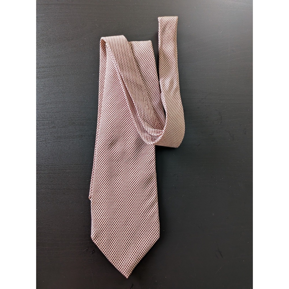 Polo by Ralph Lauren Red Star Print Ivory Tie Necktie USA Made